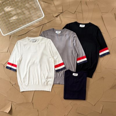 Best Selling Thom Browne T-Shirts Red Wool Classic Style