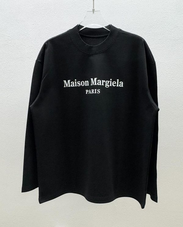 Luxury Margiela Long Sleeves Black Cotton Style