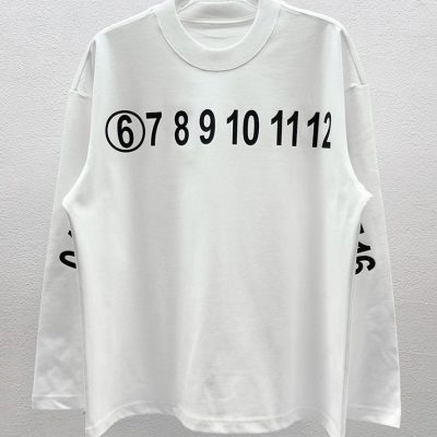 Best Selling Margiela Long Sleeves Black Cotton Print Collection