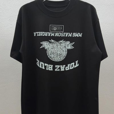 Best Selling Margiela T-Shirts Black Cotton Print Luxury
