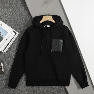 Best Selling Loewe Sweatshirts Black Calfskin Logo Collection