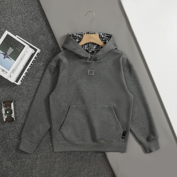 Luxury Fendi Sweatshirts Gray Cotton Logo Style