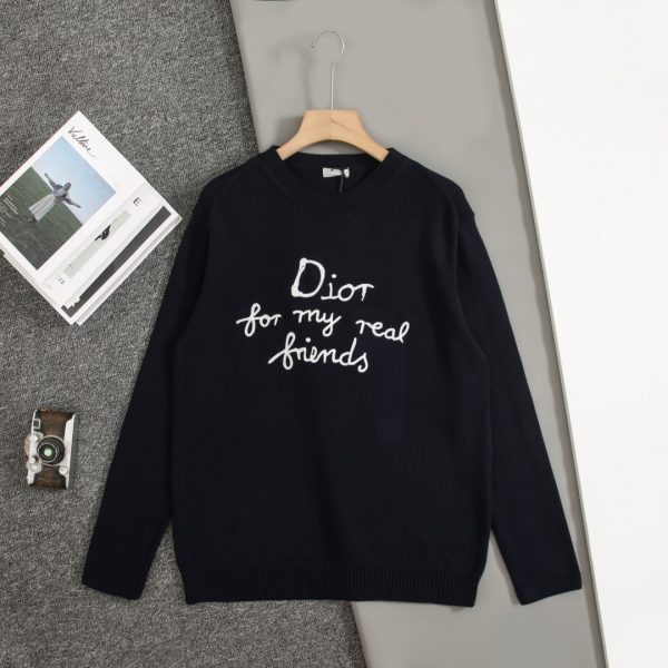 Premium Quality Dior Sweater Blue Knit Monogram Collection