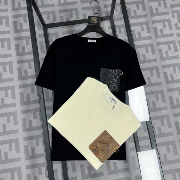 Luxury Loewe Short Sleeves Leather Classic Style