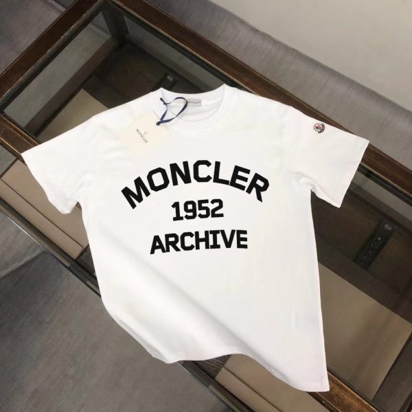 Premium Moncler Short Sleeves Black Cotton Print Luxury