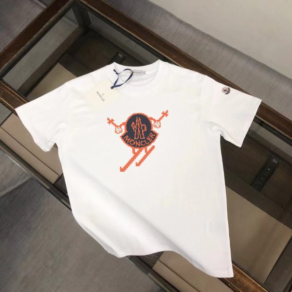 Premium Quality Moncler Short Sleeves Black Cotton Print Style